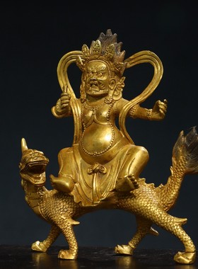 纯铜大金刚威德白财神金刚大威德财神爷藏佛密宗佛像家居客厅摆放