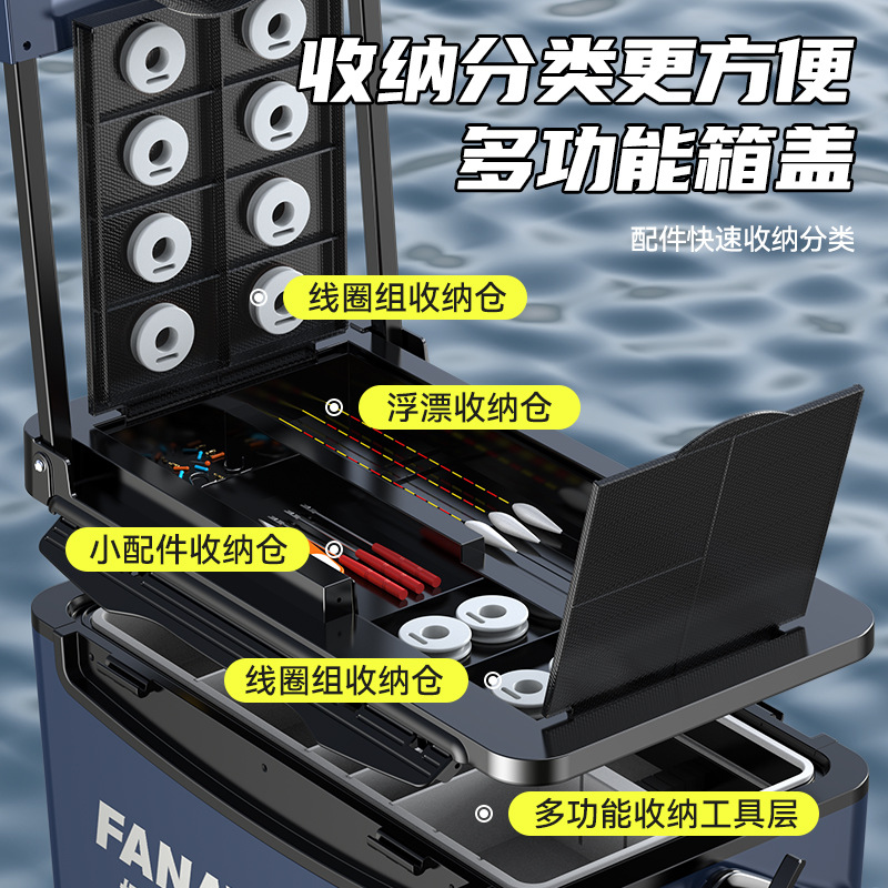 挺野多功能钓箱带轮超轻全套钓鱼箱鱼桶渔具装备台钓箱保温鱼箱-图1