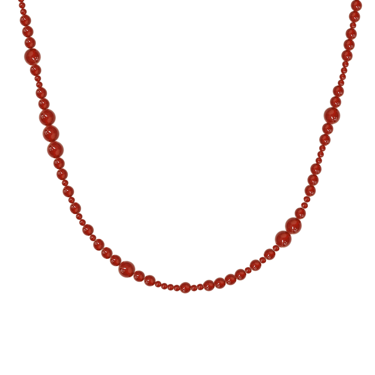 AMO天然红玛瑙串珠项链复古气质人造珍珠锁骨链女超显白颈链 - 图3