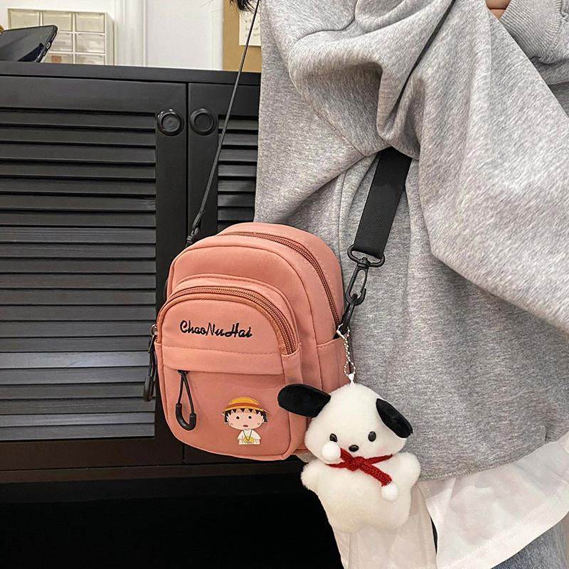 帆布小包包女新款2025潮日系仙女手机包小清新百搭学生休闲斜挎包,淘宝优惠券,粉丝福利购,淘宝优惠卷