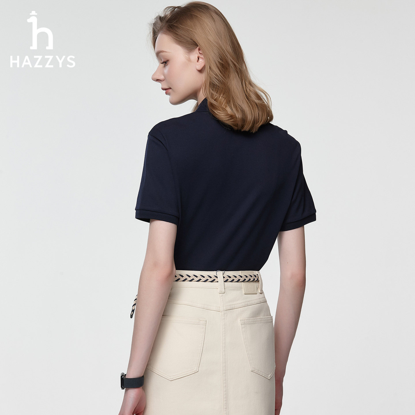 Hazzys哈吉斯春夏季多彩polo衫女士时尚休闲短袖T恤宽松上衣女潮,淘宝优惠券,粉丝福利购,淘宝优惠卷