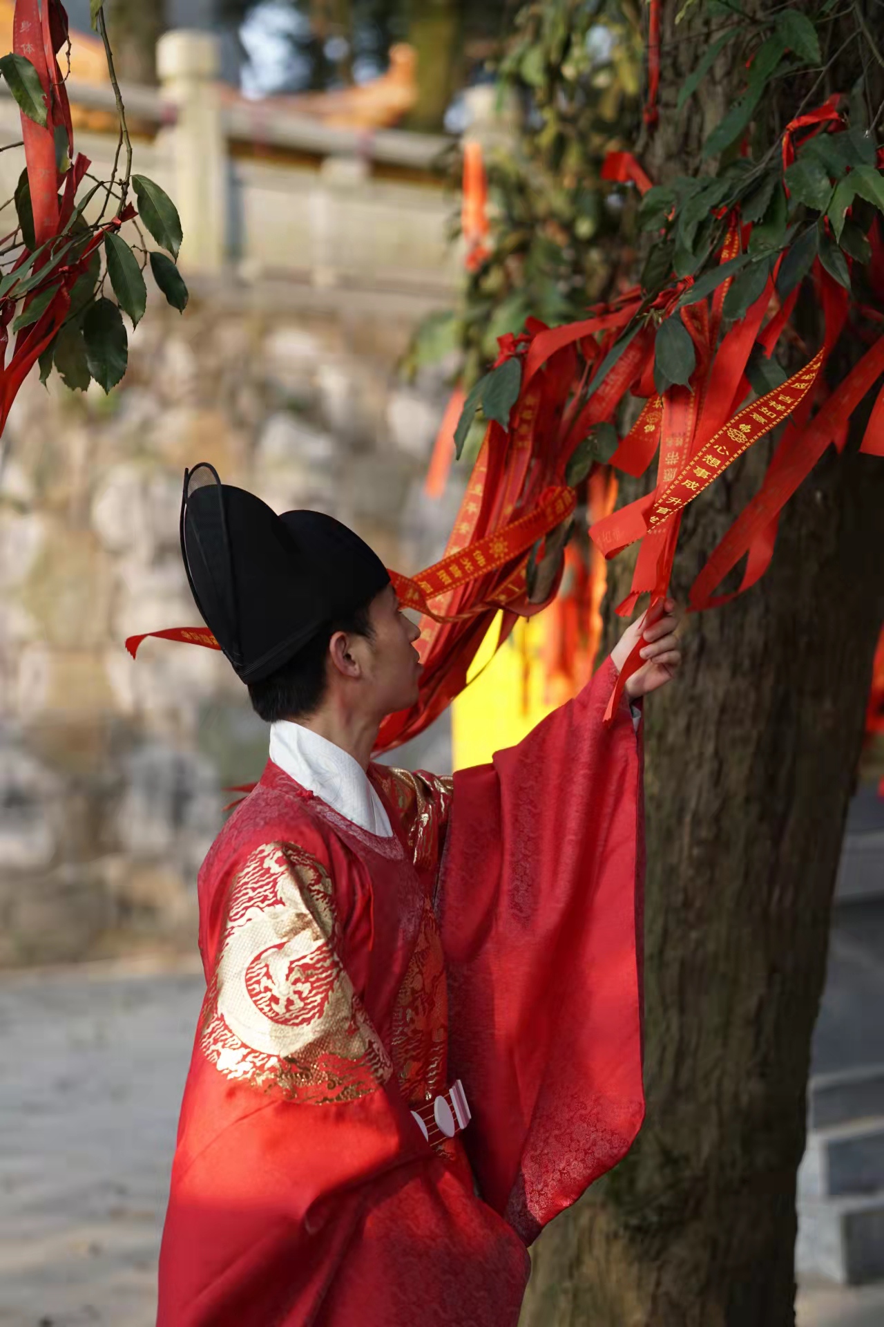 来料定制道袍圆领袍汉服传统襦裙立领正统形制绣花批量单件均可 - 图0