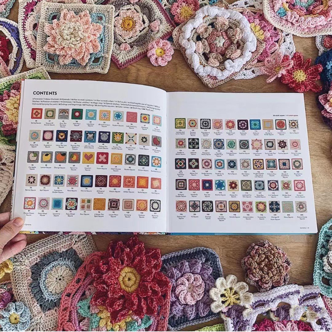 动物水果彩色花片祖母方格100花型电子图解英文The Granny Square - 图2