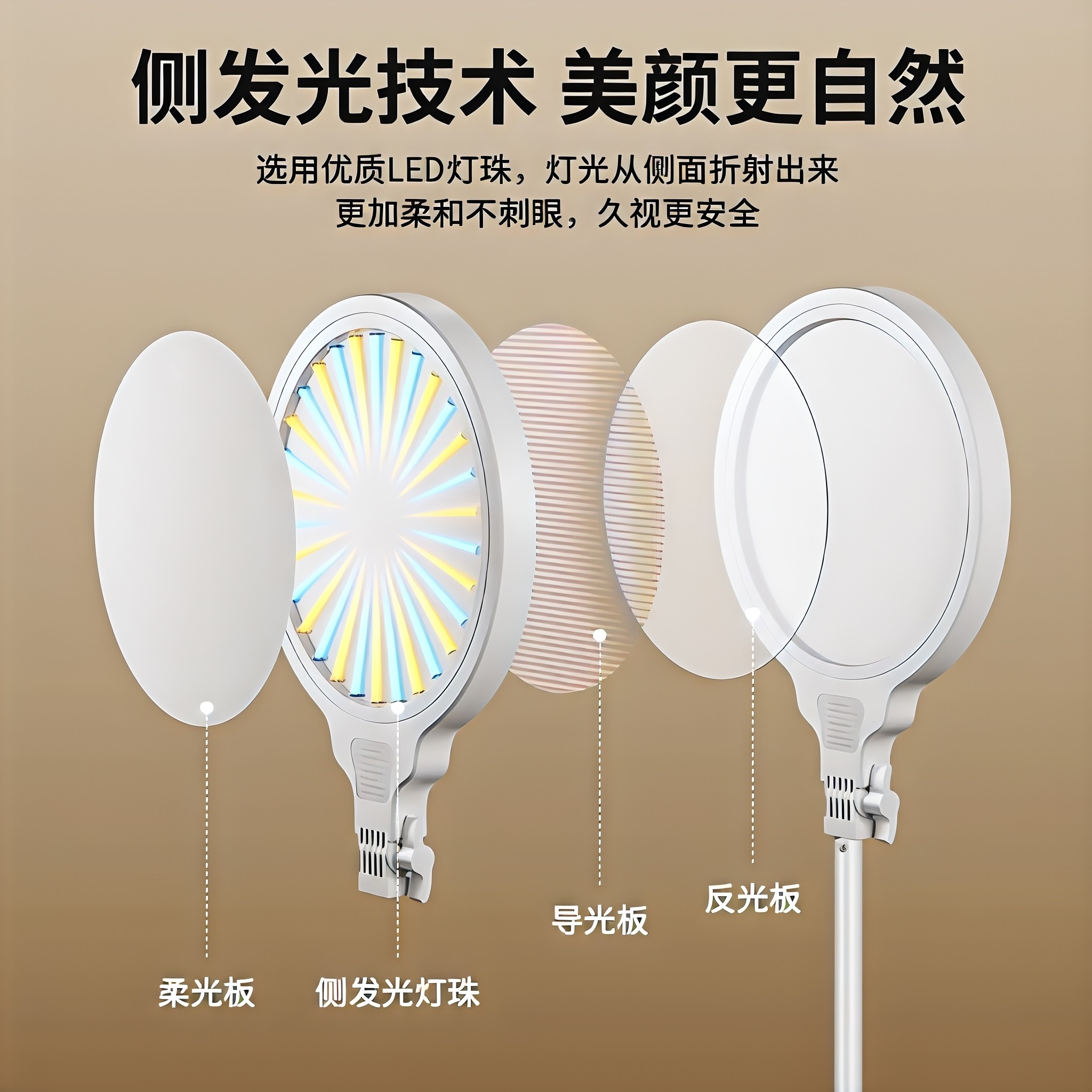 全面屏补光灯直播专用桌面光灯全屏无影柔光美颜嫩肤美妆化妆打光,淘宝优惠券,粉丝福利购,淘宝优惠卷