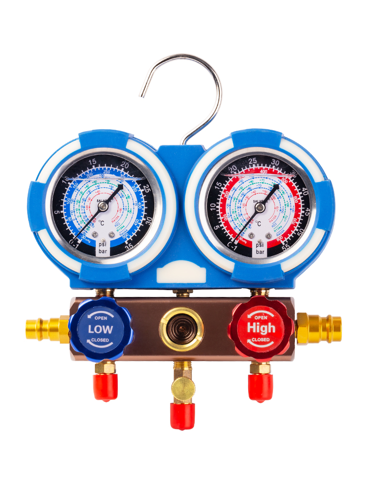 汽车家用空调加氟表雪种压力表冷媒双表阀R12 22 R134A R410阀体 - 图2