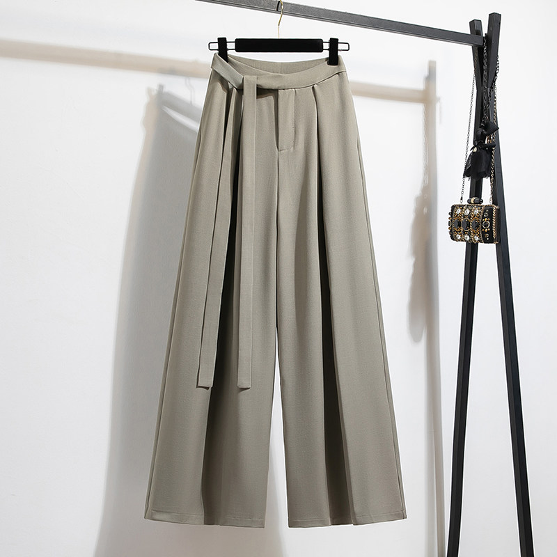 实拍西装裤春秋大码女裤子胖mm梨形身材不显胯垂感休闲阔腿裤拖地,淘宝优惠券,粉丝福利购,淘宝优惠卷