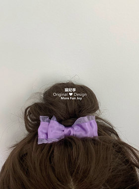 少女迷雾紫色蝴蝶结发夹