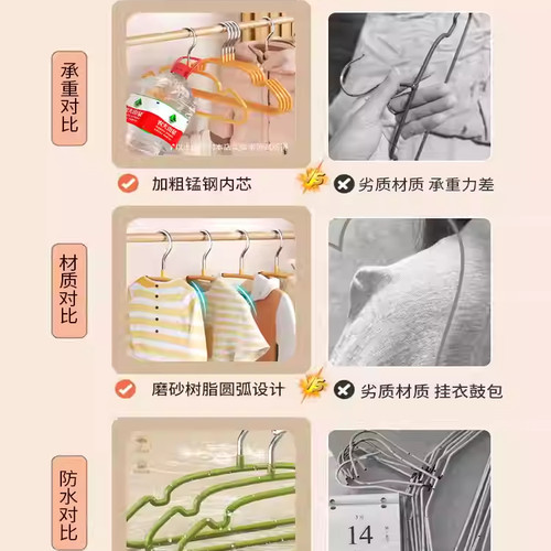 儿童衣架婴幼儿宝宝专用防滑无痕晾衣架中大童家用挂衣晾衣撑子 - 图0