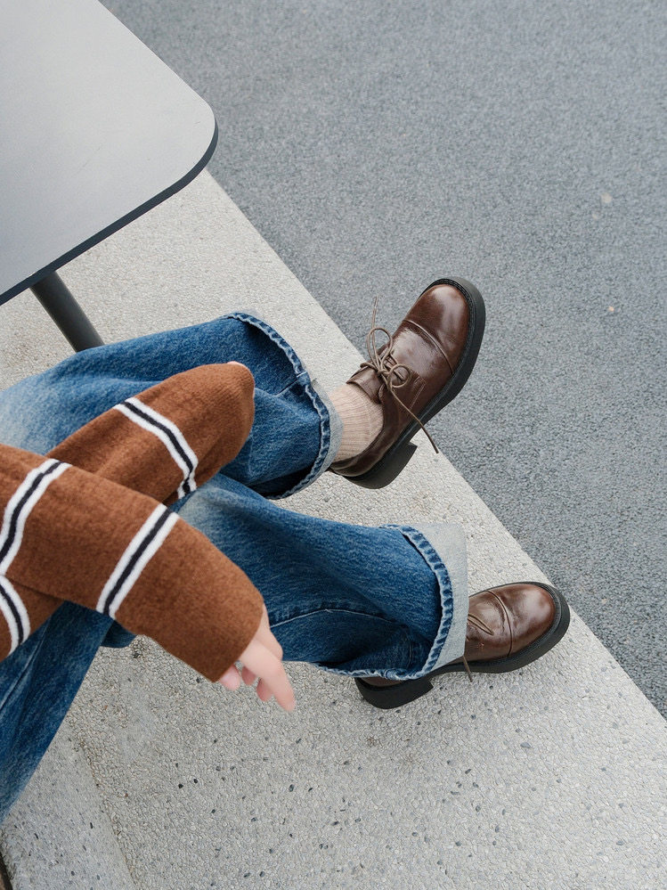 Nettle 2026年新款粗高跟百搭厚底小皮鞋女春秋系带圆头深口复古,淘宝优惠券,粉丝福利购,淘宝优惠卷