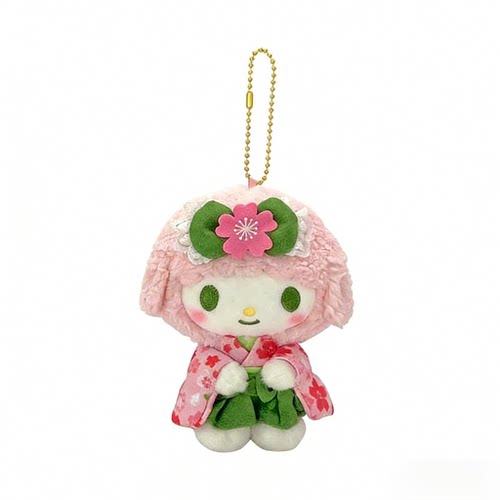 三丽鸥抹茶和服樱花美乐蒂小丑鱼小羊kitty凯蒂猫毛绒挂件玩偶 - 图3