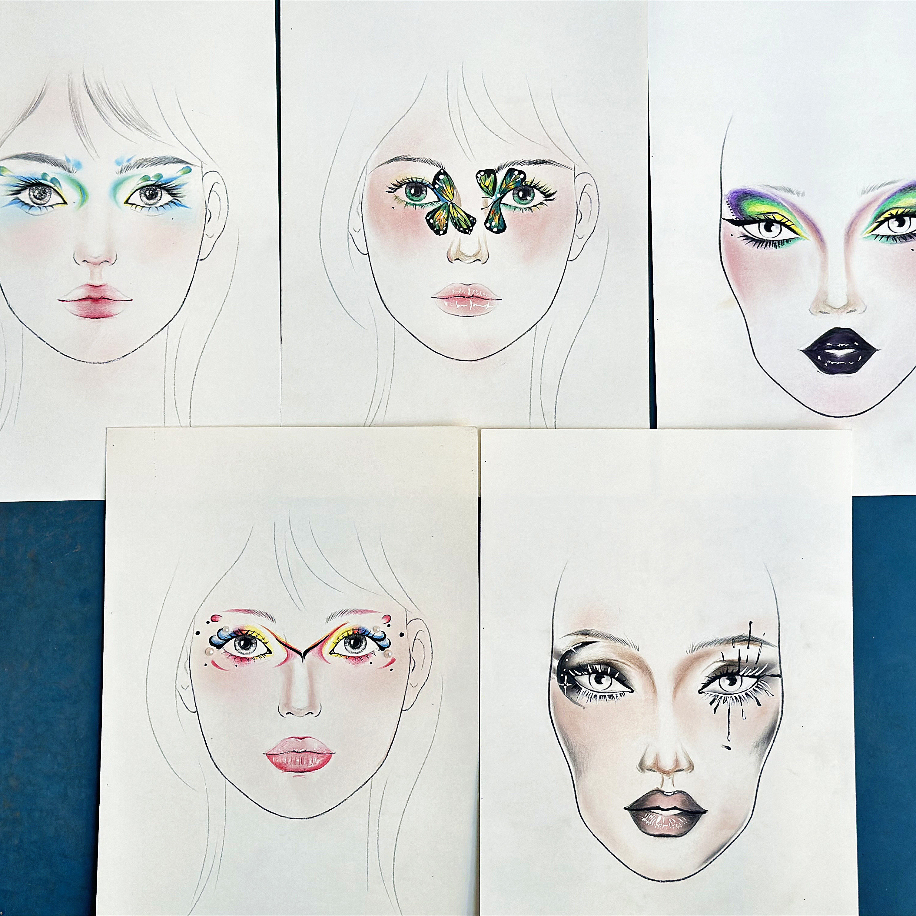 Face Chart妆面图美人图纸妆美妆图美妆绘本美妆练习册模版化妆师,淘宝优惠券,粉丝福利购,淘宝优惠卷