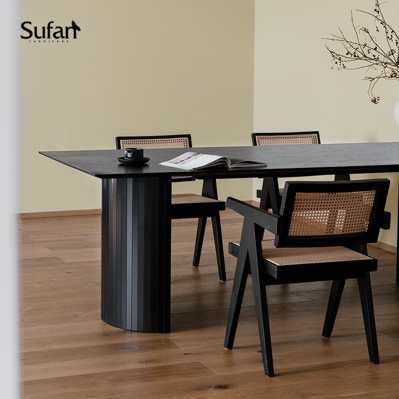 舒梵5折现货呵护桌/北欧餐桌家用现代简约实木小户型轻奢ins风 - 图2