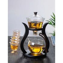 Wood frame magnetic attraction Palace lamp heat-resistant high boron silicon glass punching tea tea maker