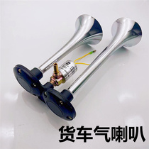 Large wagon 12v24 volt electric control gas horn petrol flute horn soprano super loud waterproof metal double pipe universal whistling