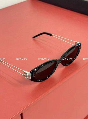 BVKV  26s 强烈推荐招牌款金属复古猫眼黑色太阳眼镜 太阳眼镜