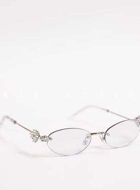 椭圆形金属镜框素颜光学眼镜女