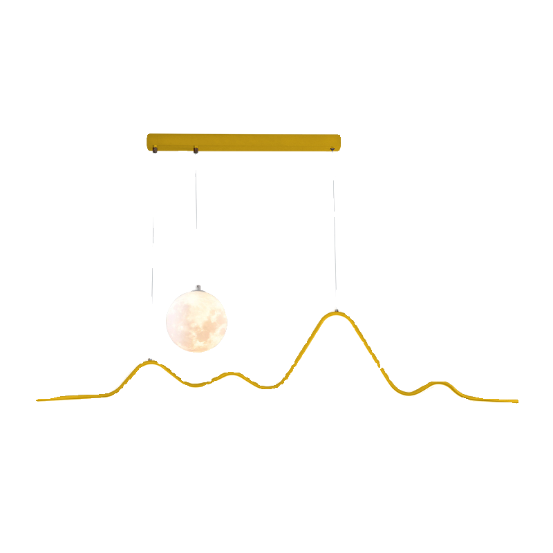餐厅吊灯奶油风创意饭厅餐桌吧台灯具现代极简2024新款月球长条灯 - 图3