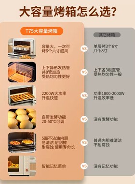 UKOEO高比克 T75智能家用烤箱多功能全自动烘焙82L大容量电烤箱