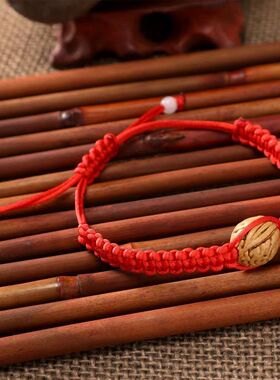 手工编织男女本命年铃铛红绳手链小粽子饰品端午节五彩绳手链