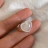 Sweet Love White Chalcedony Ring Women's Autumn and Winter New Style Light Luxury Versatile Temperament High-end Adjustable Index Finger Ring
