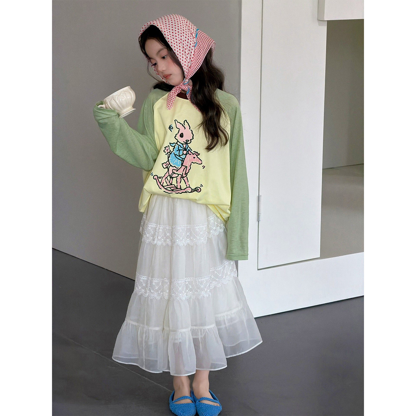 女童法式蕾丝半身裙子2026中大童装春夏新款洋气百搭儿童长款半裙,淘宝优惠券,粉丝福利购,淘宝优惠卷