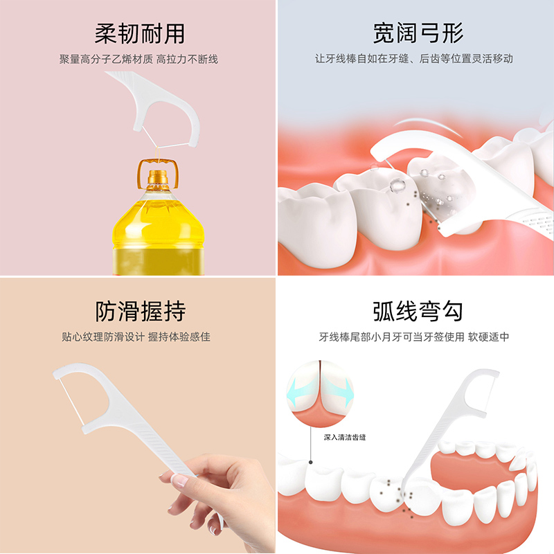 宇洁家居专营店碧蒂福超韧超细牙线棒盒装牙签线剔牙线便携随身家庭装扁线成人2