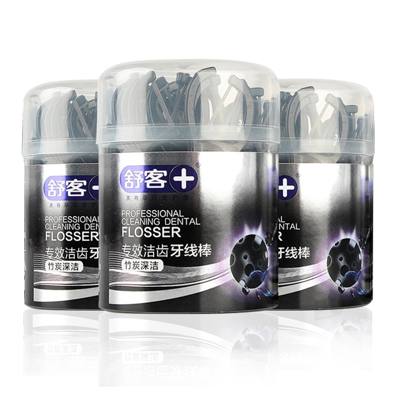 宇洁家居专营店舒客牙线棒舒克牙线扁线家庭装剔牙线弓形便携牙签线独立包装剃牙0