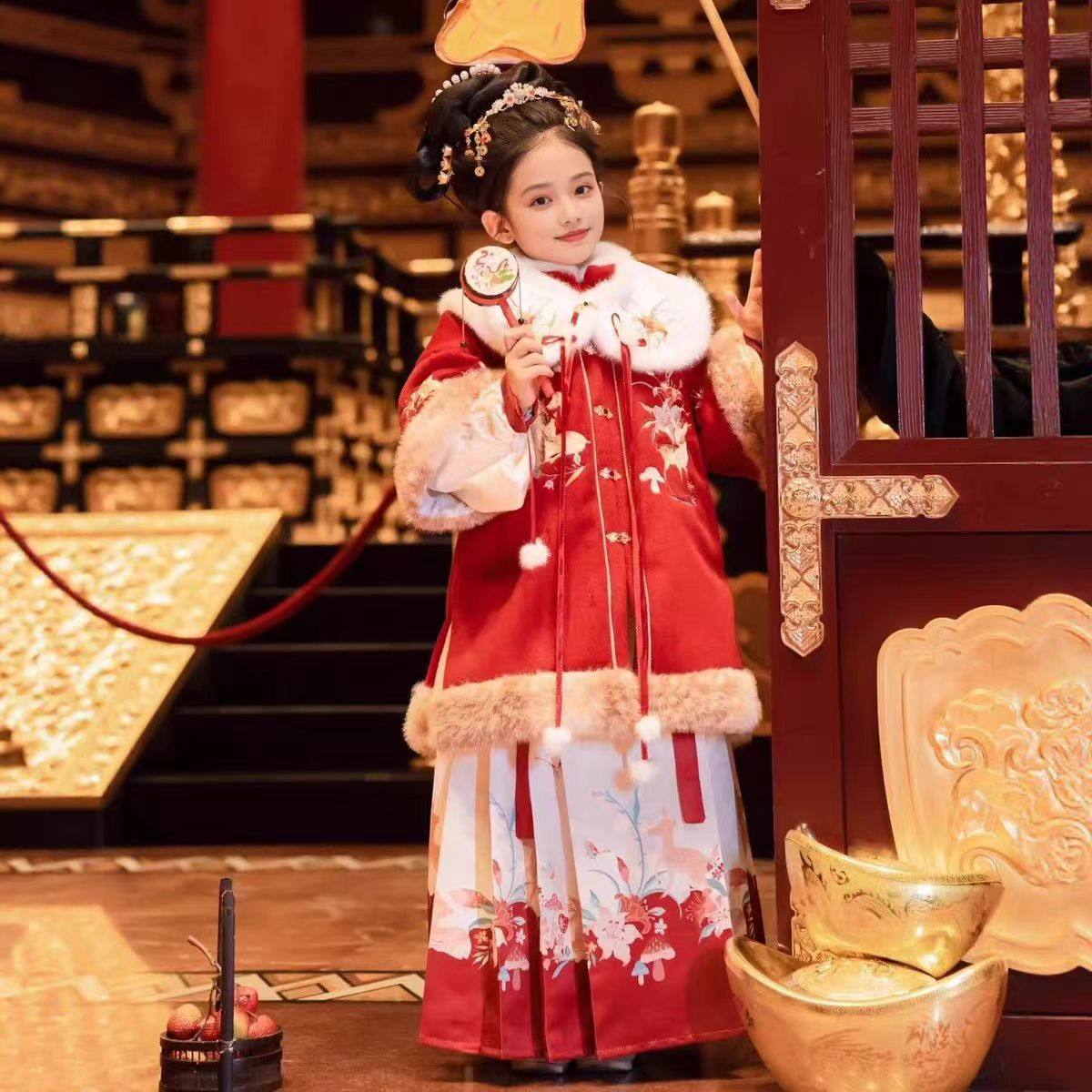 拜年服女童2025新款秋冬儿童汉服冬装马面裙冬季唐装新年过年服冬,淘宝优惠券,粉丝福利购,淘宝优惠卷