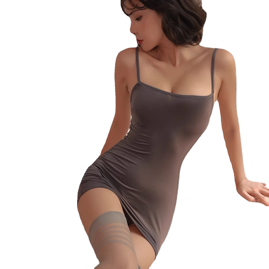 性感内衣女2023年新款全透明吊带冰丝大码情侣睡衣透视包臀超短裙