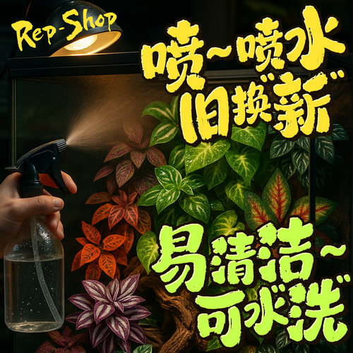 爬宠饲养箱吸盘造景植物睫角守宫蜥蜴玻璃缸仿真雨林绿植树叶装饰 - 图1