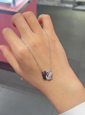 新品抱抱鹅黑白天鹅项链锁骨链