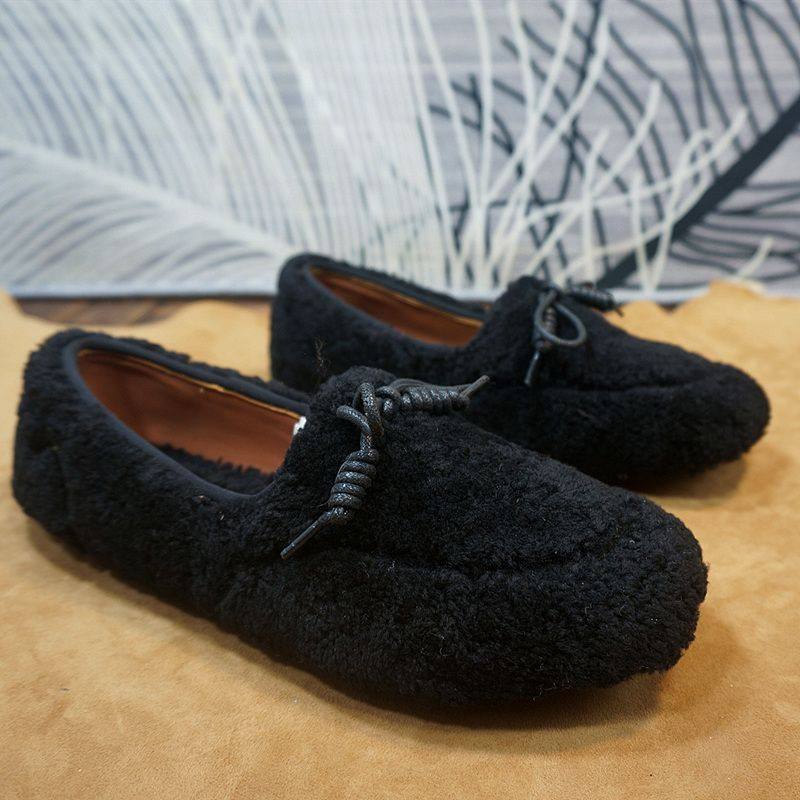 8-7A真皮羊毛豆豆鞋 秋冬款套脚平跟新款女乐福鞋,淘宝优惠券,粉丝福利购,淘宝优惠卷