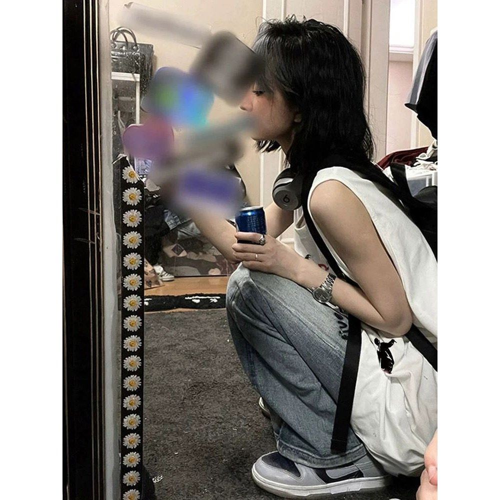 甜辣风坎肩背心女夏外穿2025新款宽松t恤吊带设计感运动无袖上衣,淘宝优惠券,粉丝福利购,淘宝优惠卷