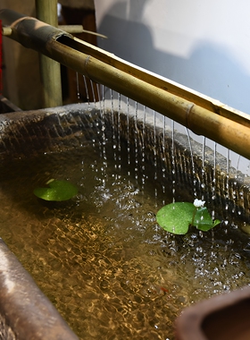 流水摆件老石槽组合室内阳台水景