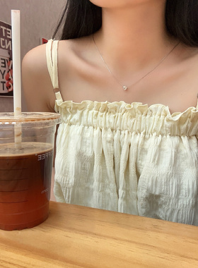 少女CEO赵露思许妍同款平替鼻屎钻单钻六爪项链不掉色锁骨链极细