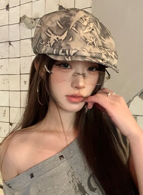 复古彩八角帽女夏遮阳显脸小