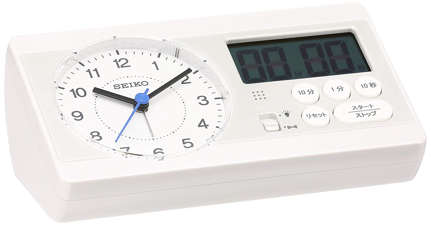 日本seiko精工学习时钟学生考试定时闹钟桌面计时器台钟现货包邮 激安的殿堂