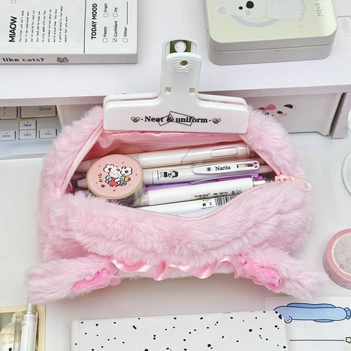 可爱美乐蒂毛绒笔袋柔软高颜值ins风女生新款笔袋学生铅笔文具盒 - 图2