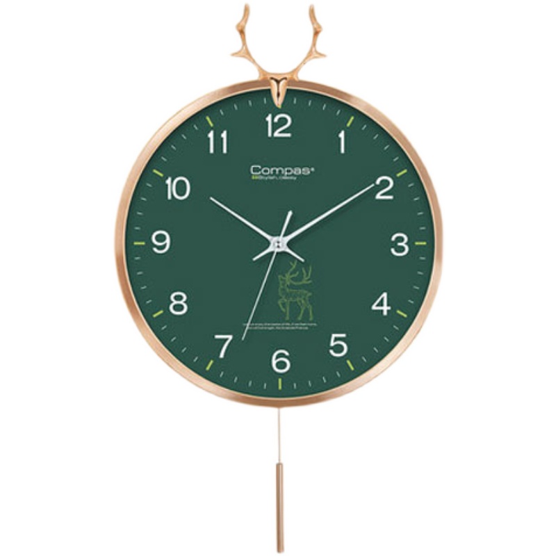 康巴丝欧式钟表创意挂钟摇摆时尚挂墙挂表静音客厅时钟石英钟家用 - 图3