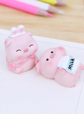网红迷你小猪办公室桌面装饰小摆件创意汽车车载中控台车内饰用品