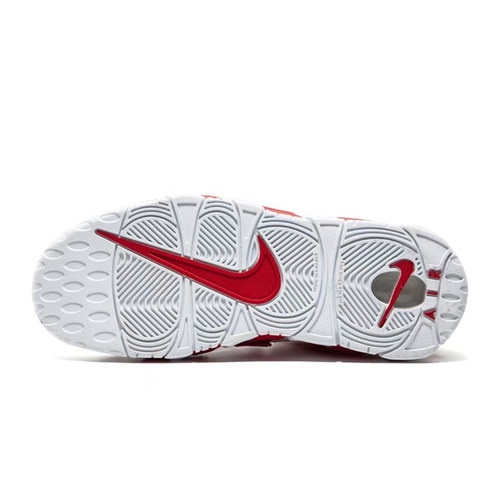 耐克大童鞋2026春季大AIR皮蓬红白撞色气垫篮球运动鞋 415082-100 - 图2