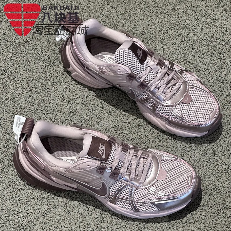 Nike耐克女鞋2026春V2K RUN银紫复古老爹鞋休闲跑步鞋 FD0736-602