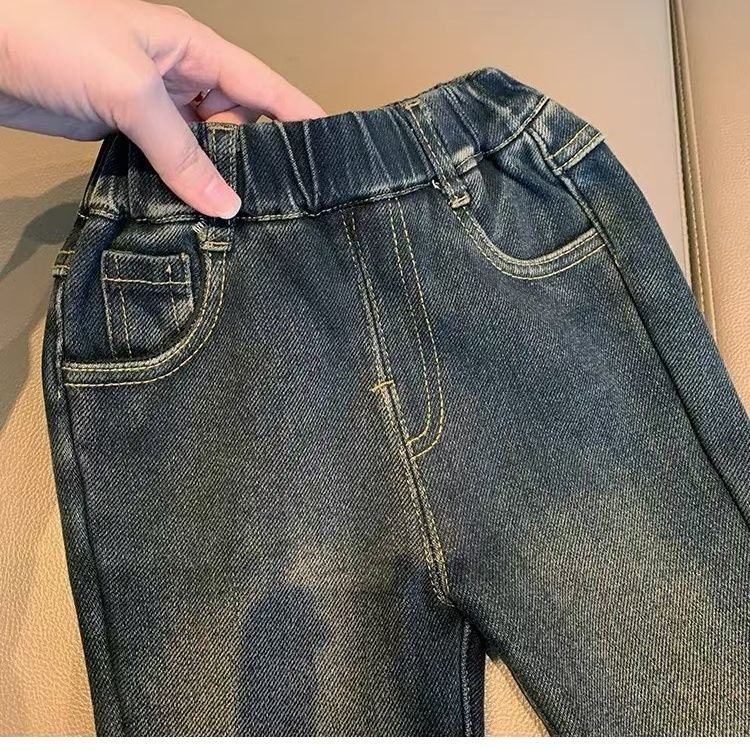 女童裤子2025新款小童加绒长裤加厚喇叭裤儿童宝宝韩版洋气牛仔裤,淘宝优惠券,粉丝福利购,淘宝优惠卷