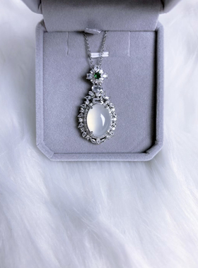 梨奈极光种玉髓项链女s925纯银链条精工媲美K金仙气高级感