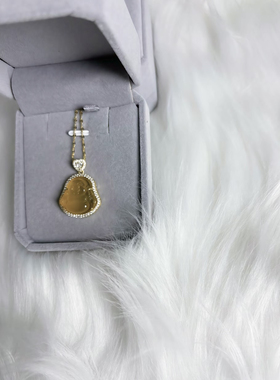 天然黄玉髓弥勒佛925 银链女新中式小众设轻奢精致锁骨链