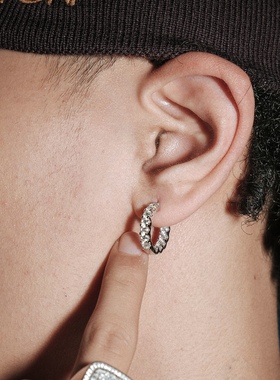 耳环NICEPOWER莫桑钻嘻哈莫桑