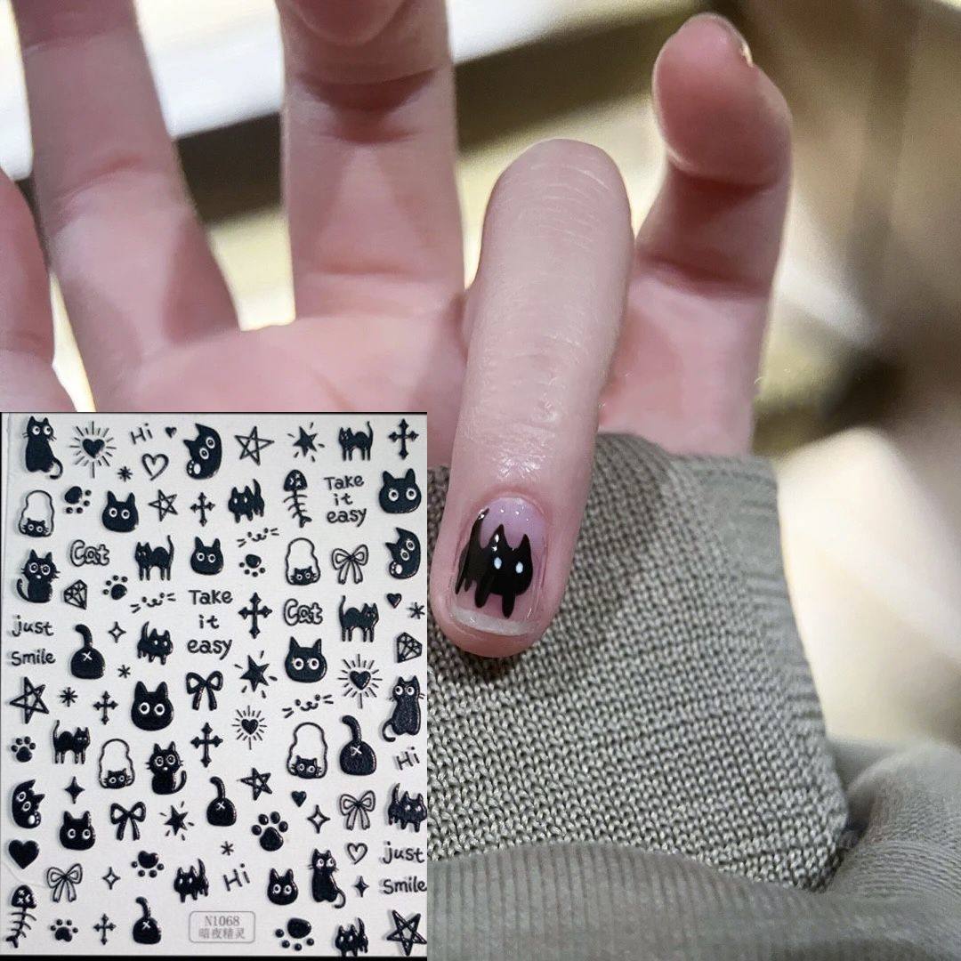 猫咪贴纸美甲新款爆款可爱卡通猫ins小猫咪背胶美甲贴纸,淘宝优惠券,粉丝福利购,淘宝优惠卷