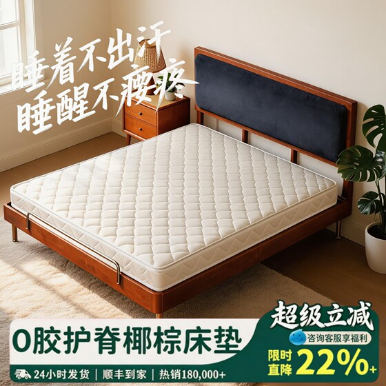 0 Glue spine protection natural coconut palm mattress hot selling 17W+