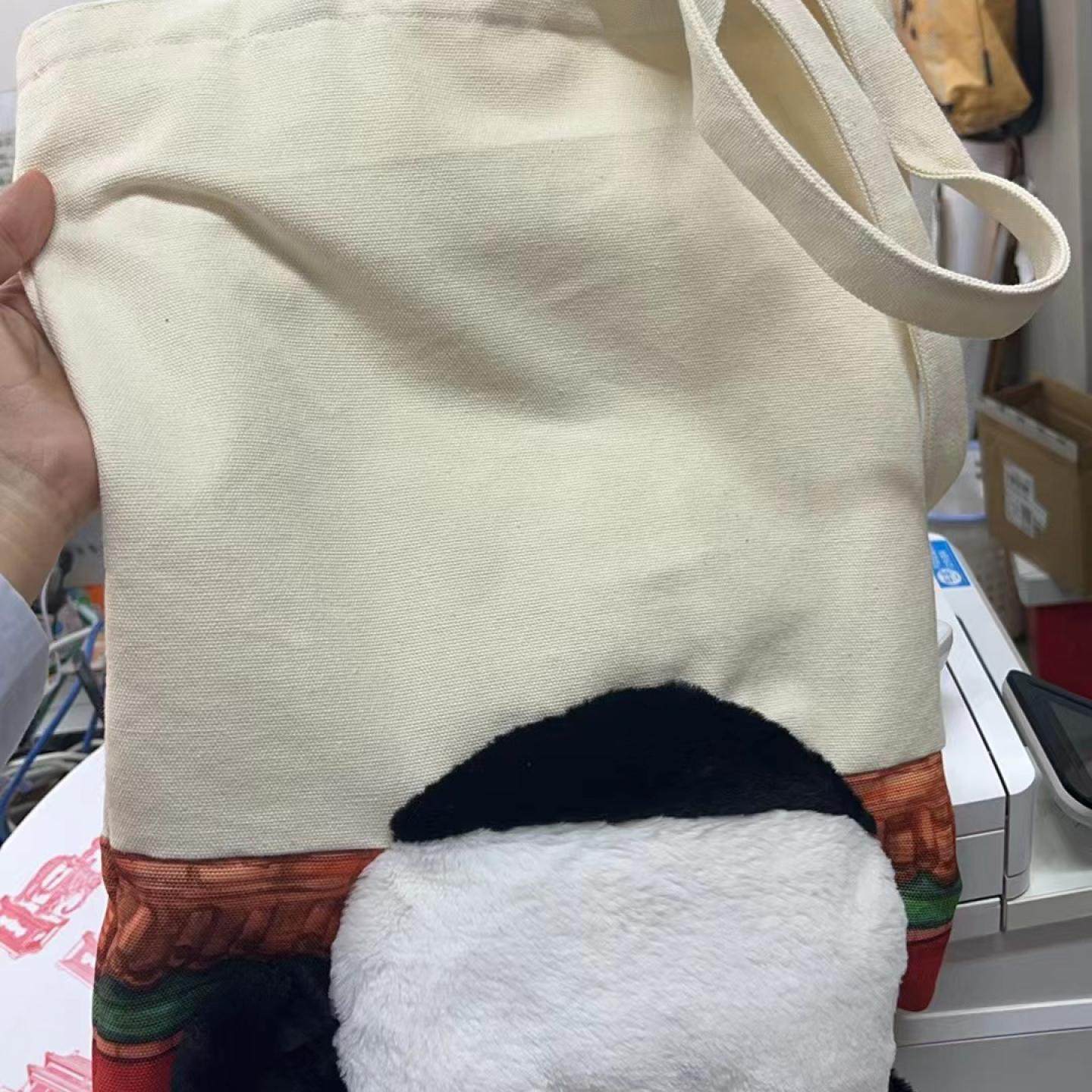 故宫博物院熊猫萌兰可爱帆布包大容量女新款单肩斜挎手提包时,淘宝优惠券,粉丝福利购,淘宝优惠卷