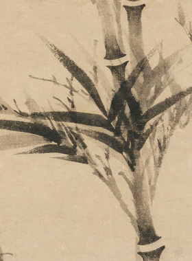 柯九思清閟阁墨竹图微喷打印宋元梅兰竹菊画临摹绢布画稿写意竹子